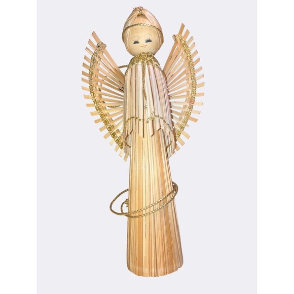 Handcrafted Wood Stick Christmas Angel Decoration Ornaments Set of Six - Picture 3 of 9